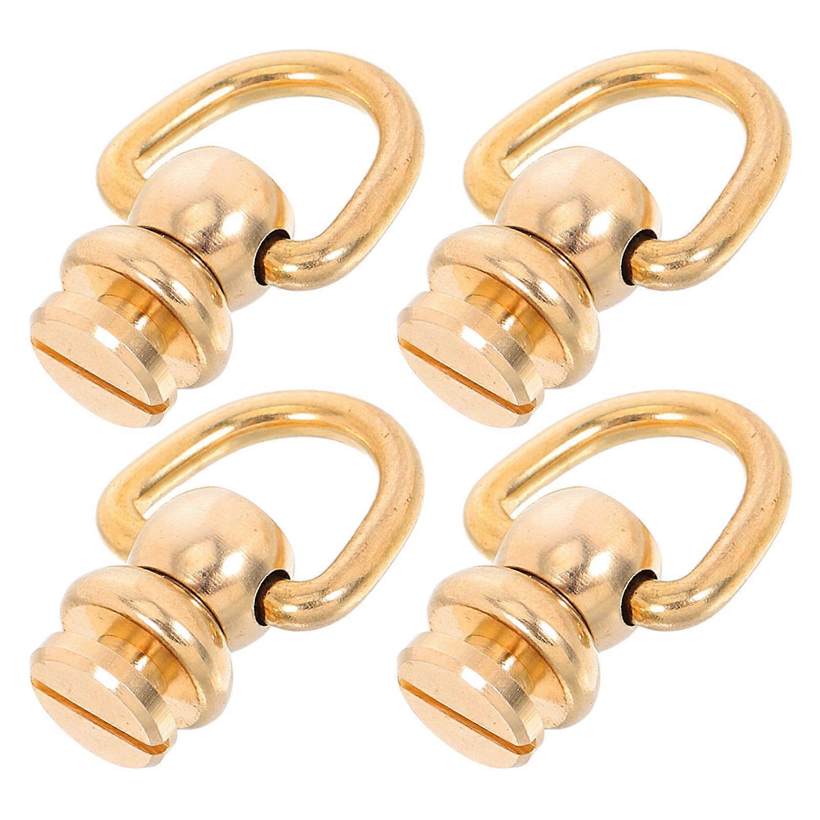 Brass D Rings for Crafting with Swivel Clasp 12Pcs Pack