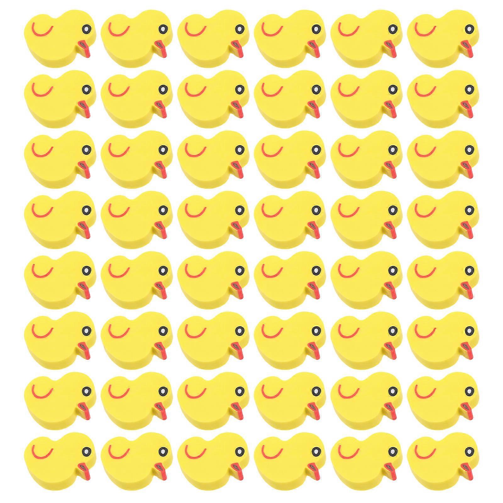 Miniature Eraser Yellow Duck-Shaped Erasers for School Use 50Pcs Tpr