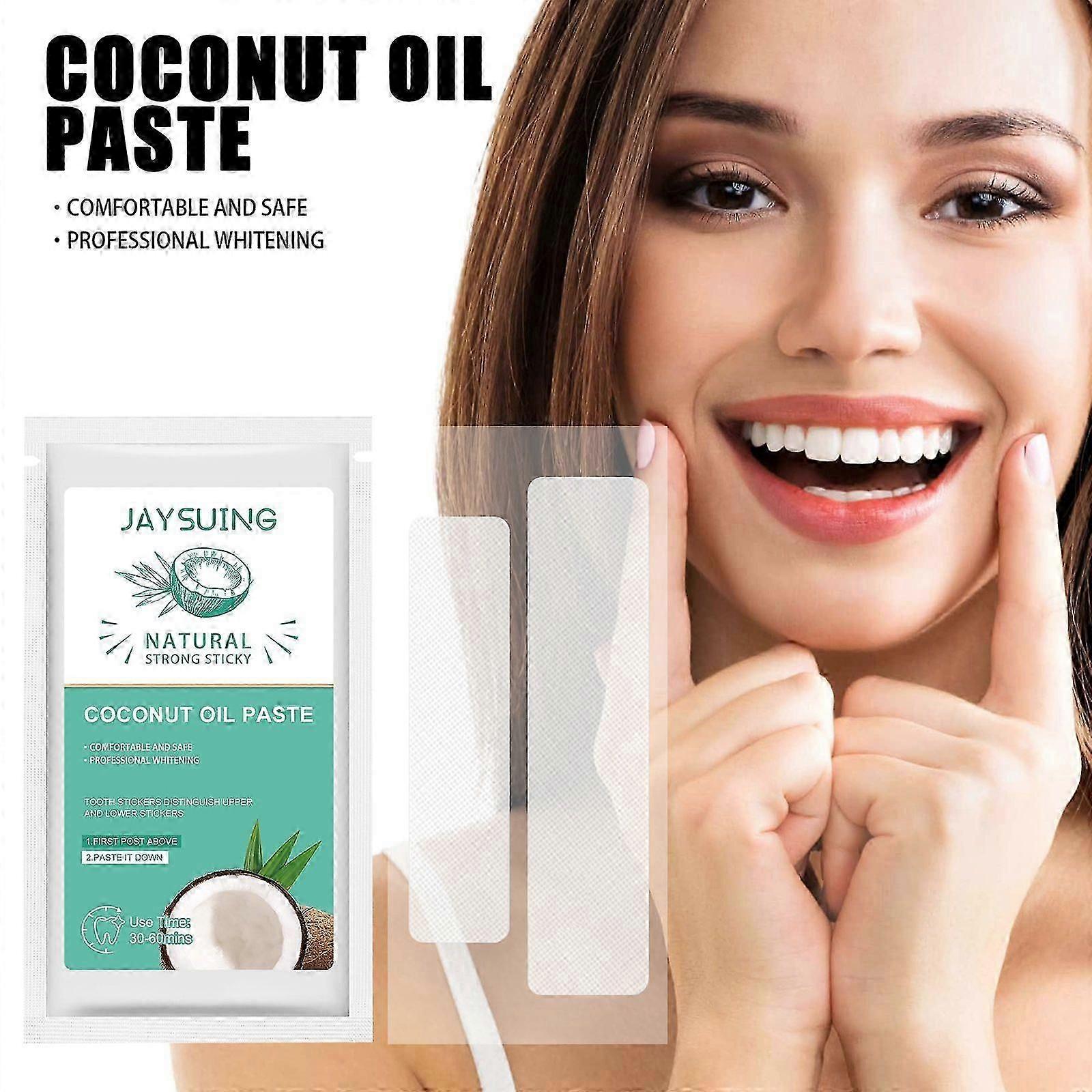 Brighten Teeth Fast with Coconut Oil Whitening Strips  Remove Stains & Plaque Effortlessly