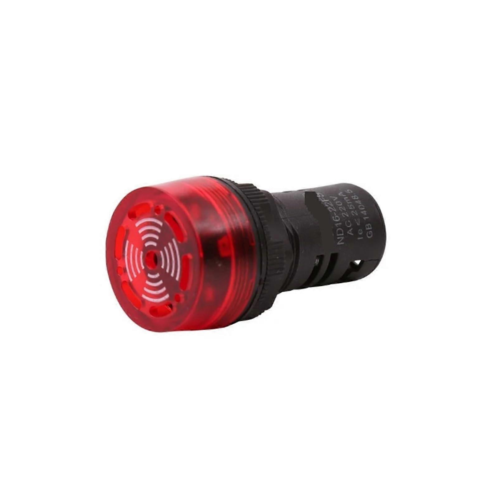 ND1622FS 22mm Industrial Warning Buzzer with Chime, Loud Clear Safety Alarm AC220V 24V Red