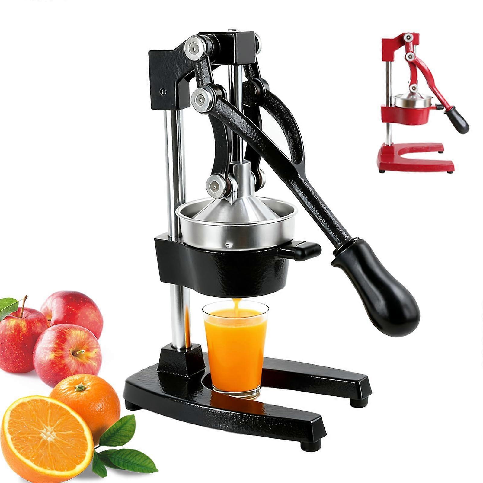 Manual Citrus Juicer Heavy Duty Cast Iron Fruit Press with Stainless Cup for Maximum Juice Extraction