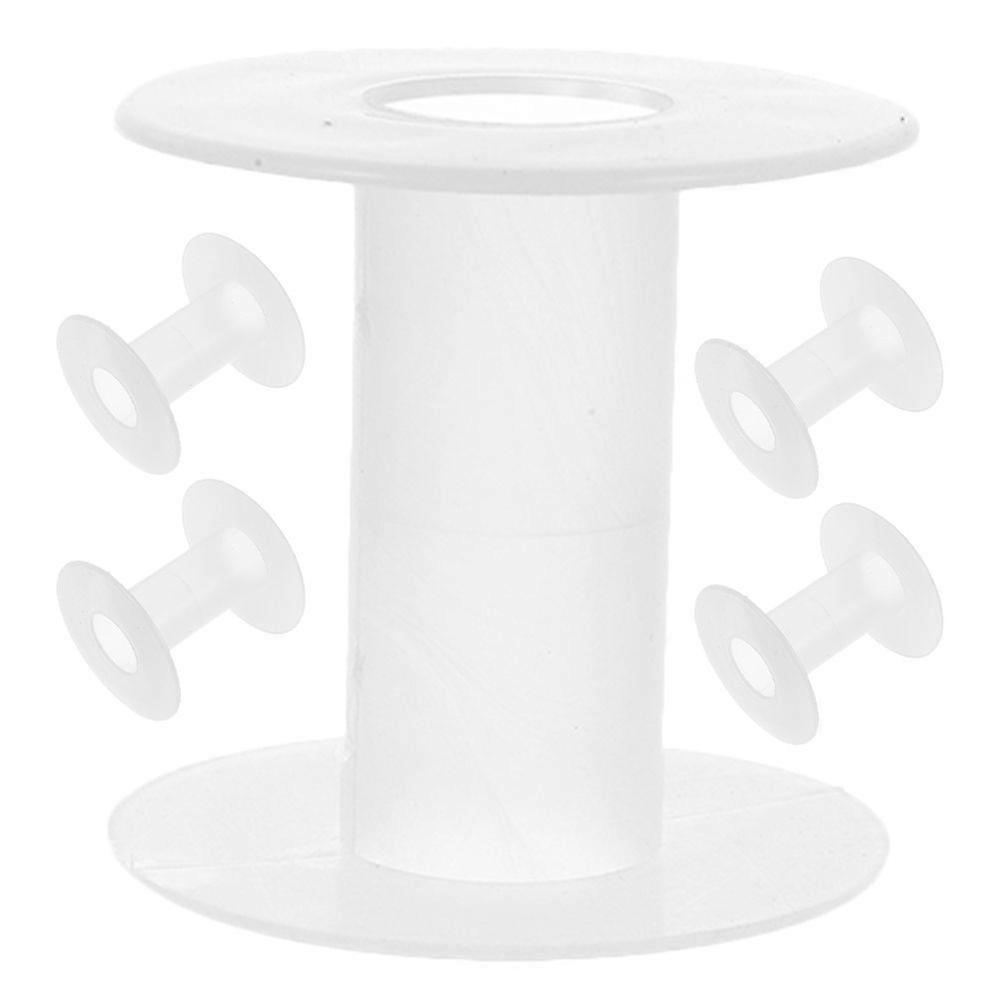 5 Pcs Empty Plastic Spools Ribbon Spools Thread String Bobbin Wire Weaving Bobbin Craft Spools For Embroidery And Sewing Machine Transparent