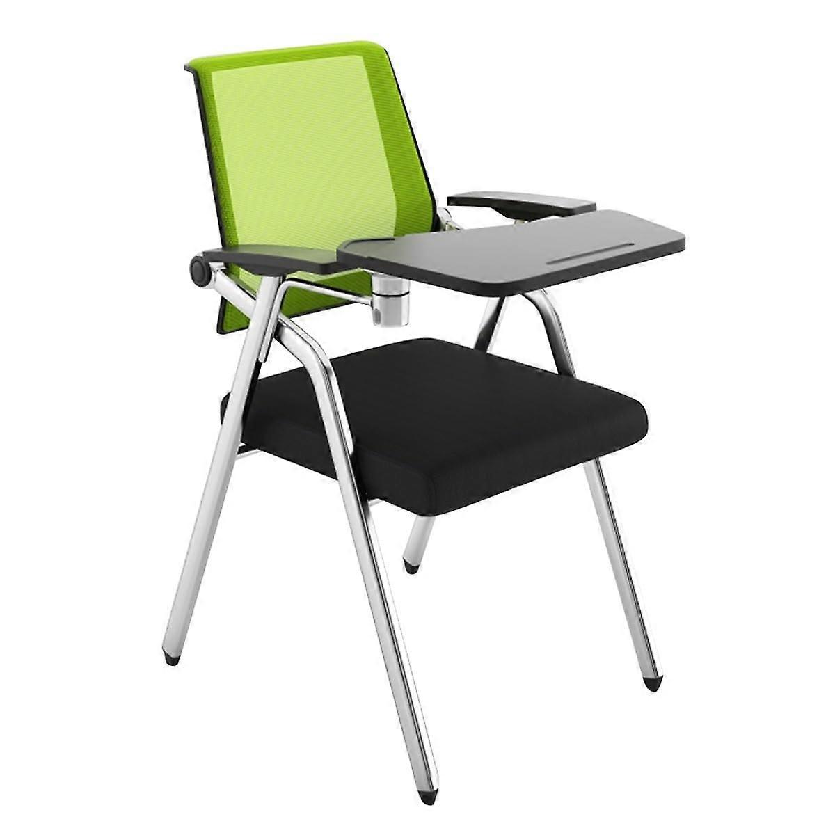 Mesh Office Chair with Writing Board, Ergonomic Foldable Stackable Training Chair Green