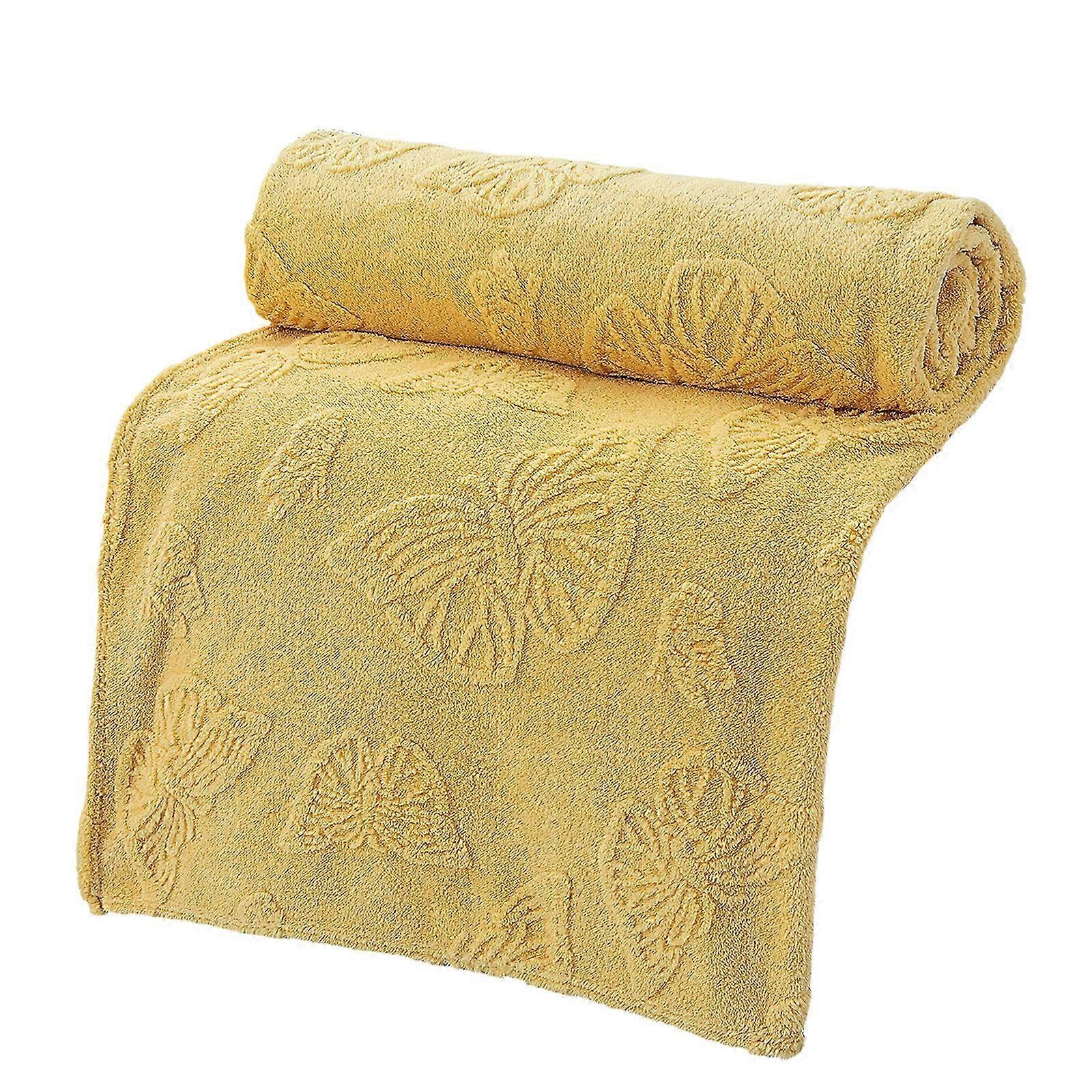 Snuggles Ready Microfiber Throw Blanket With Soft Pattern, Bed Blankets For Relaxation Comforter Solid Color Designs Dark Camel
