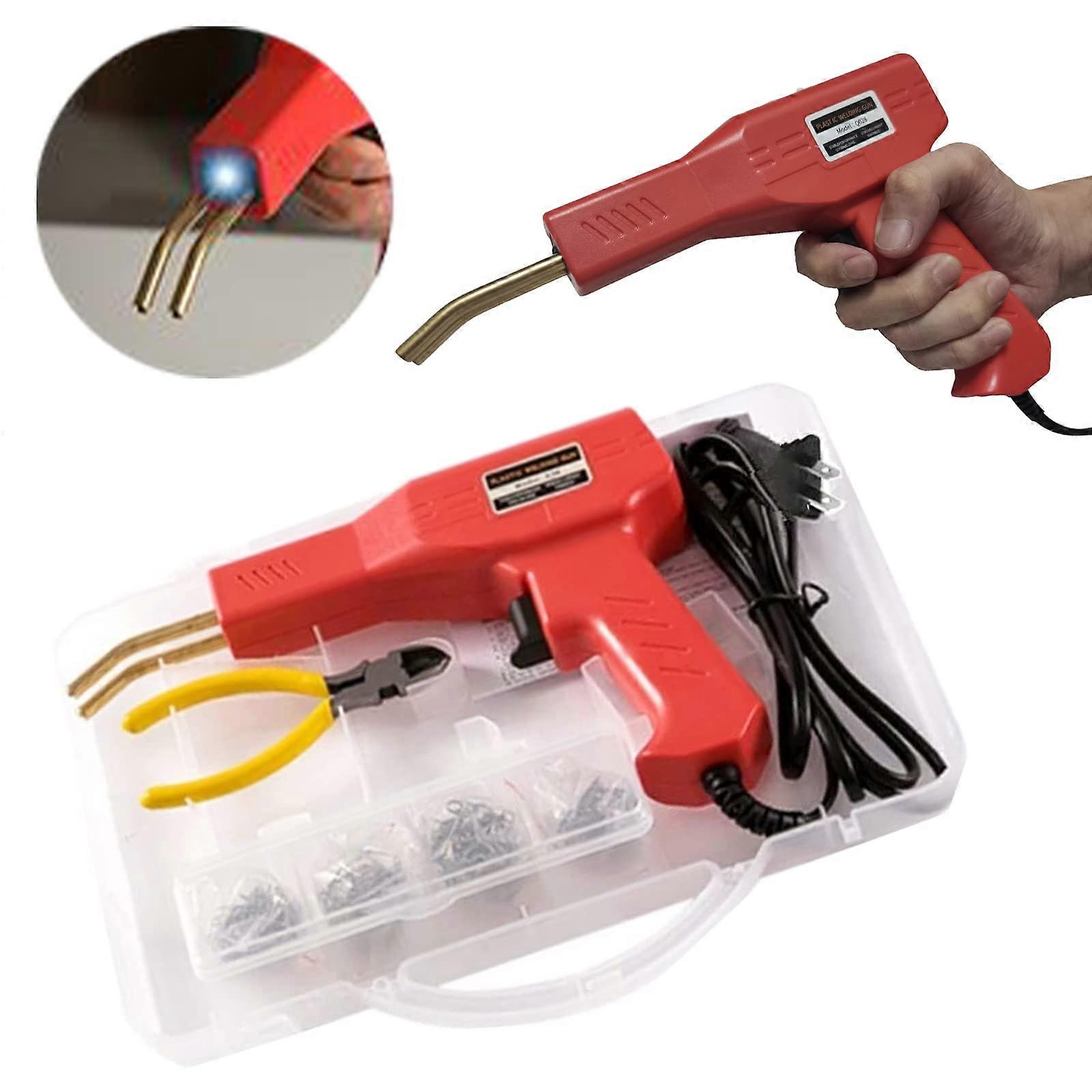 110V Plastic Welding Machine Car Bumper  Kit with Staples Knife Fast Heating Light Ref:9733