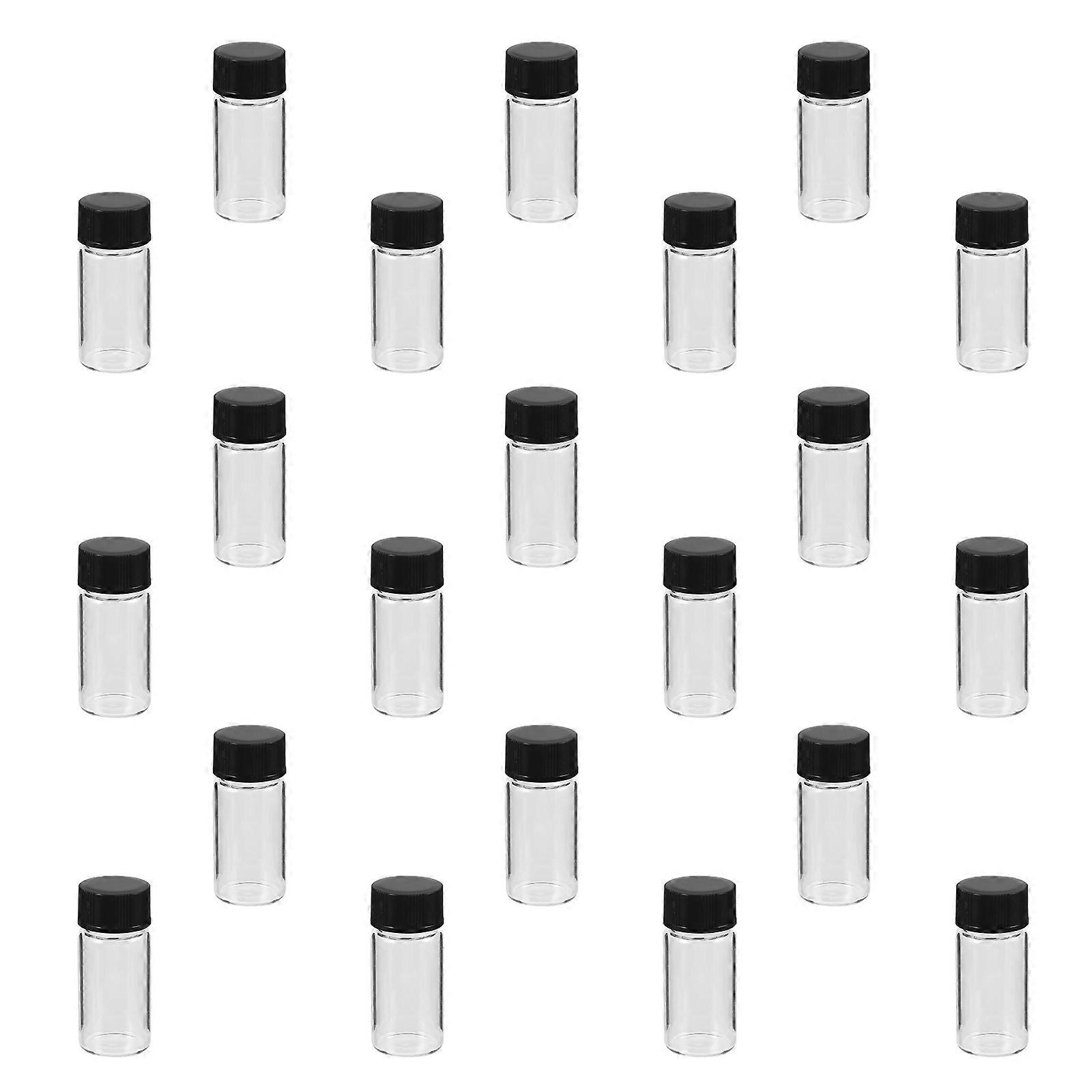 Transparent Threaded Glass Vial for Storage 100Pcs Clear Bottles with Caps
