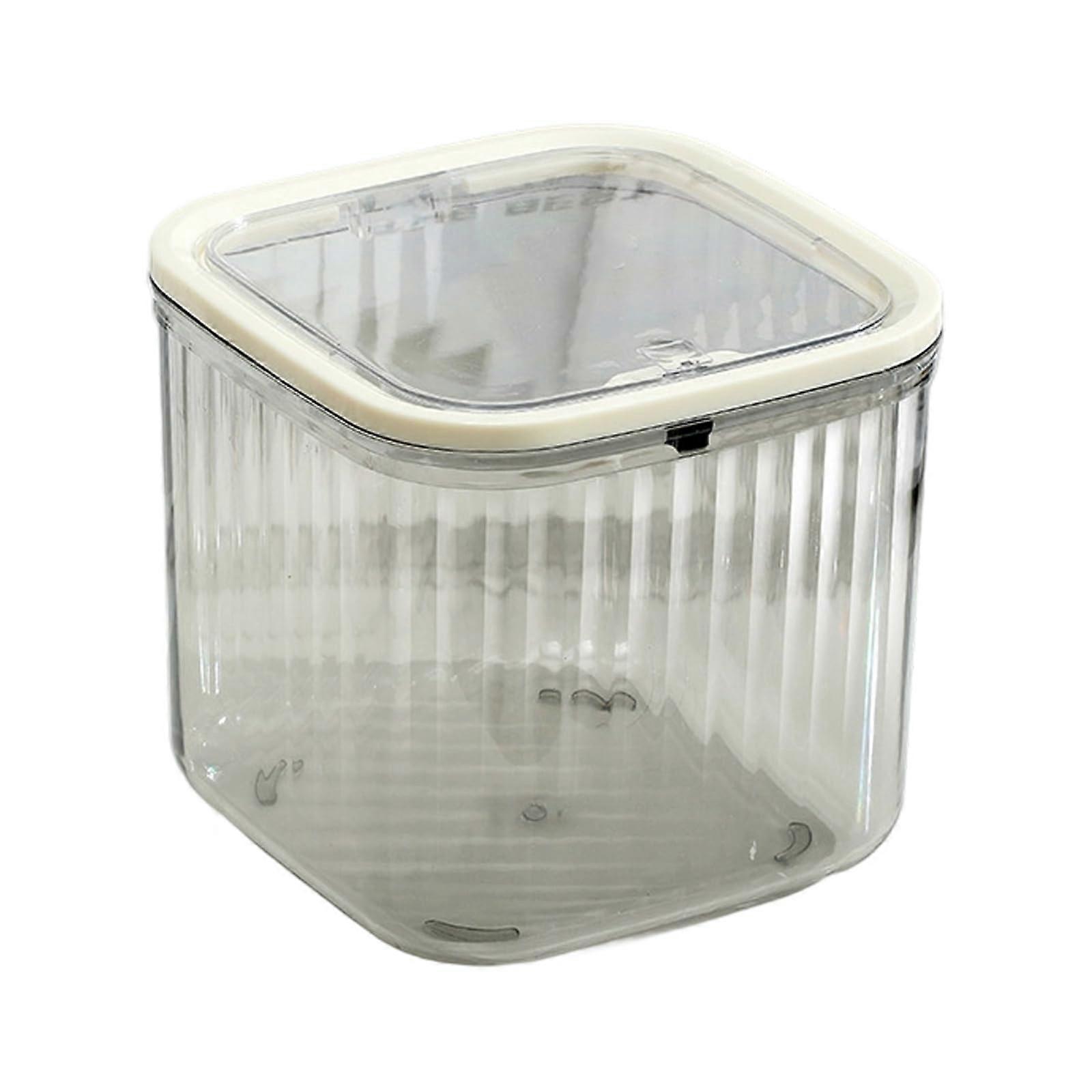 Transparent Desktop Trash Can with Touch Activated Lid, Space Saving Cube for Office and Bathroom