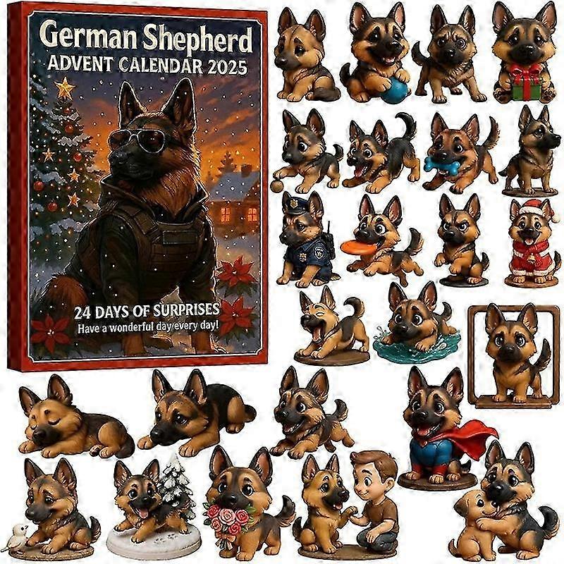 German Shepherd 2025 Advent Countdown Holiday Calendar Blind Box