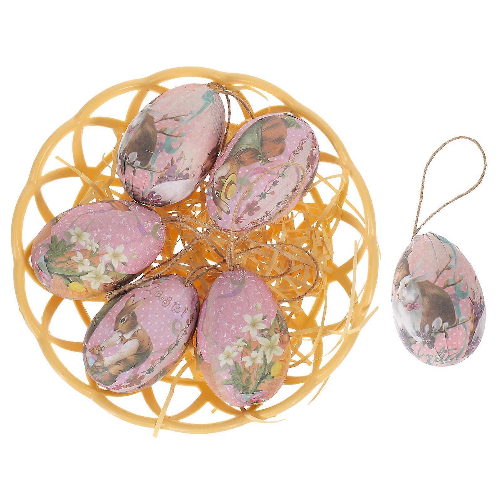 Easter Egg Hanging Ornament Decorative Easter Decor for 3Sets Basket