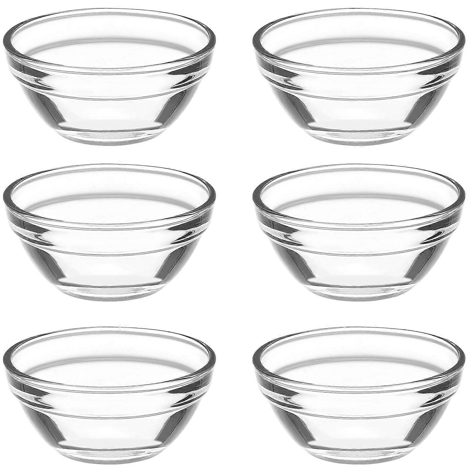 Pudding Bowl Glass Small Clear Bowls for Serving 6Pcs Kitchen Use