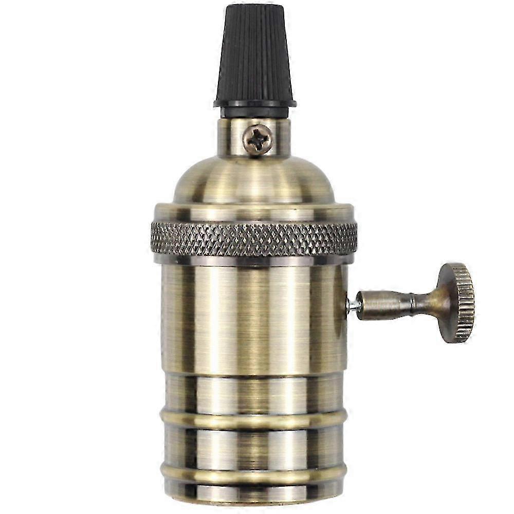 Lamp Holder, E27 Screw Base Light Bulb Socket Lamp Holder with On/Off Switch Light Socket Bulb Holder (Bronze) 26s