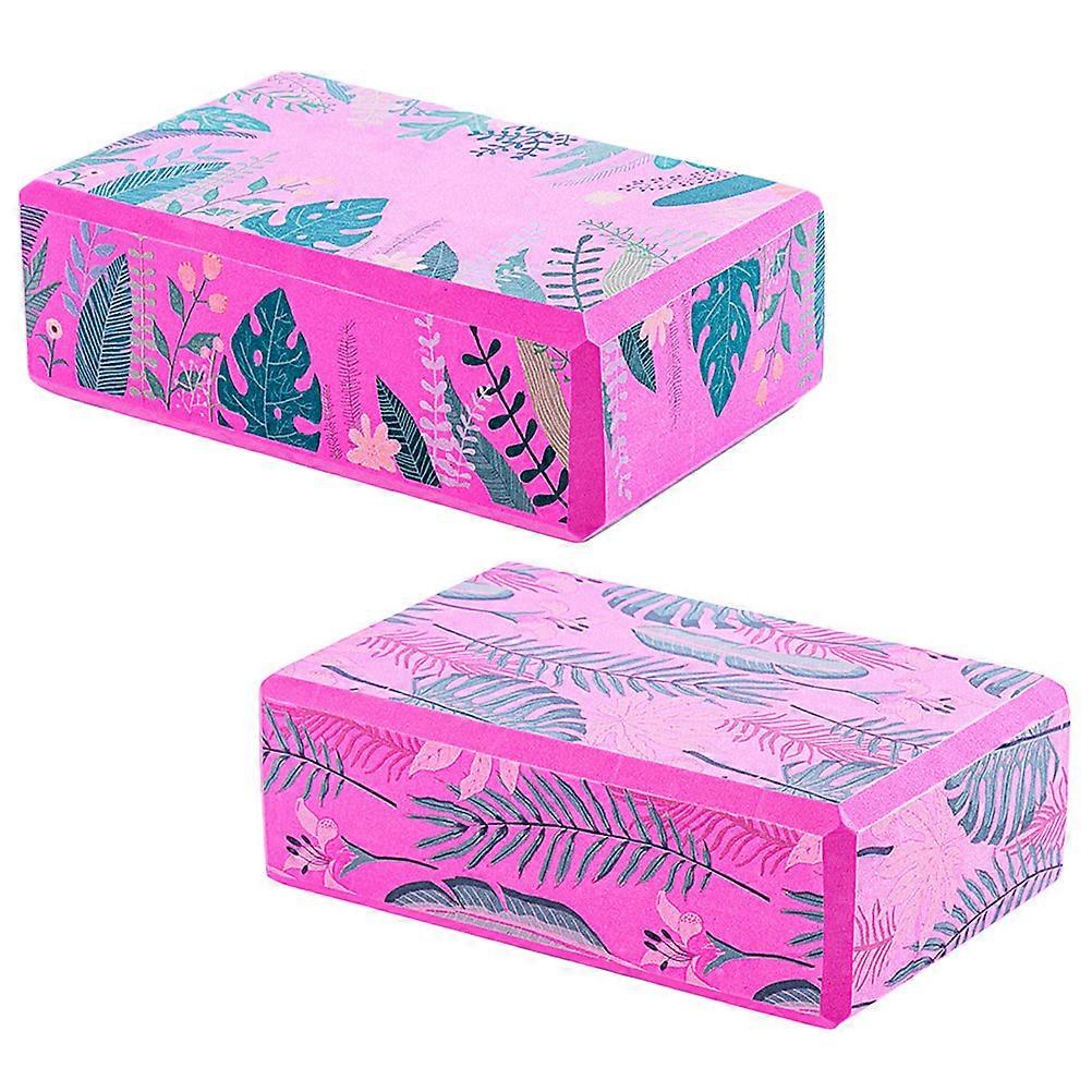 Rosy Rectangular Yoga Bricks for Fitness 2Pcs Durable Exercise Set