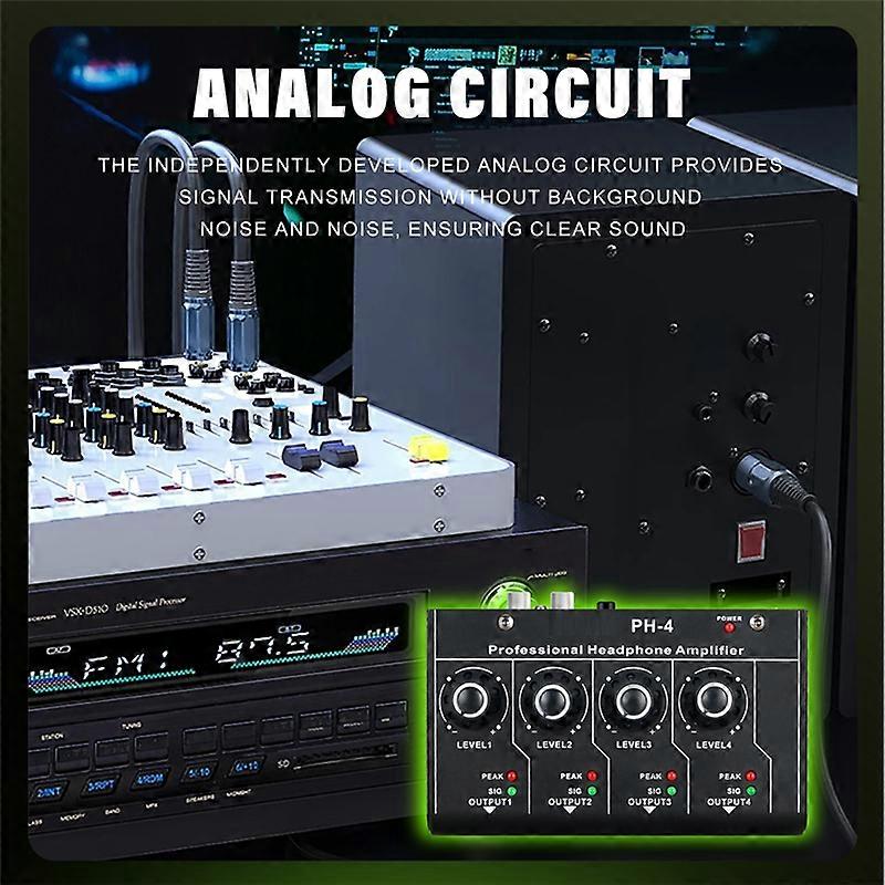 Headphone Amplifier Stereo Sound System 4 Channel Alonecontrol Volume