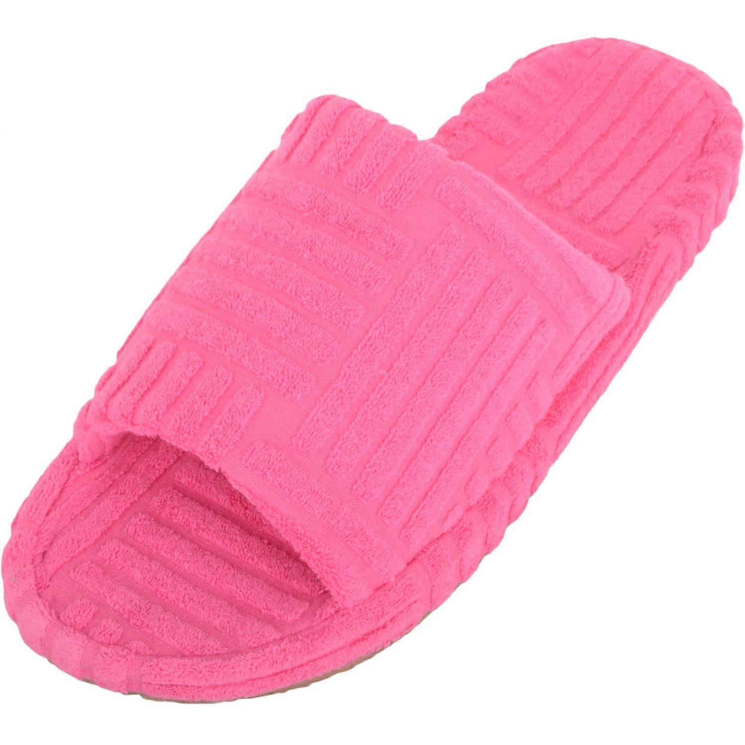 Absolute Footwear Easy Slip On Peep Toe Slipper Slider with Weave Pattern
