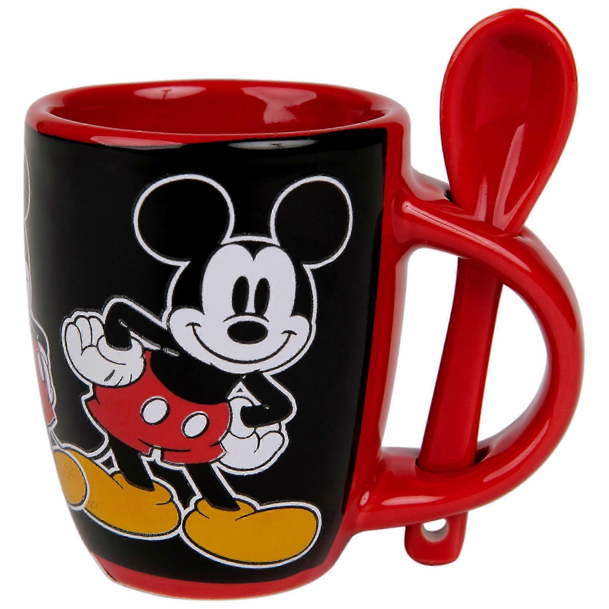 Disney Mickey Mouse Laughing Ceramic Espresso Mug with Spoon：