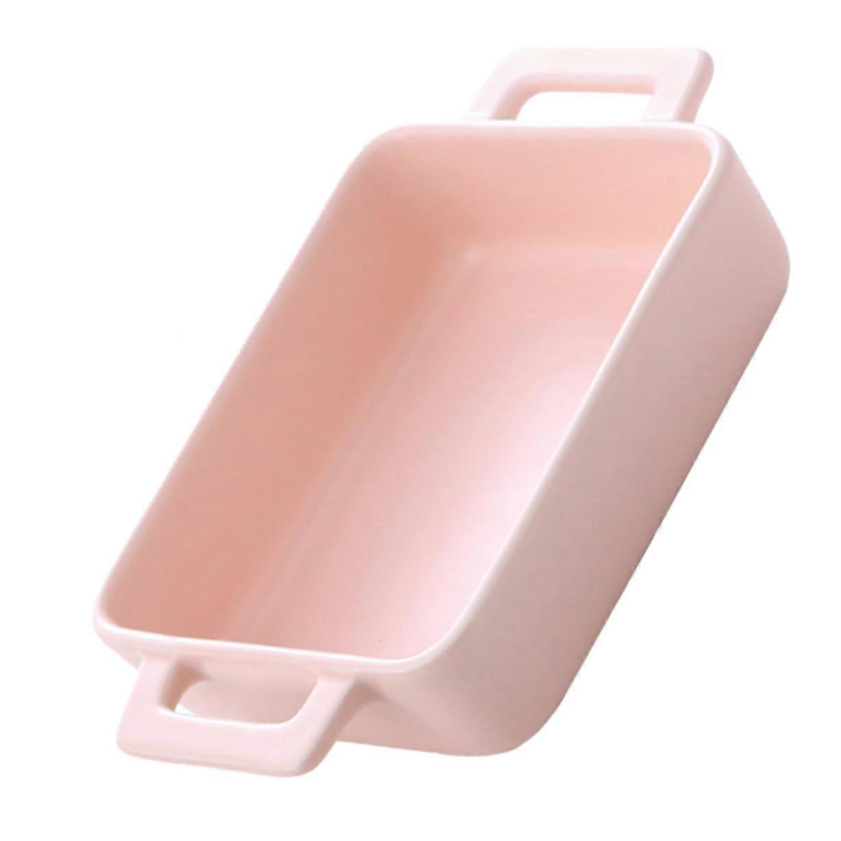 Ceramic Baking Dish with Handles Oven Safe DoubleEar Pan for Cake Bread Home and Restaurant Use
