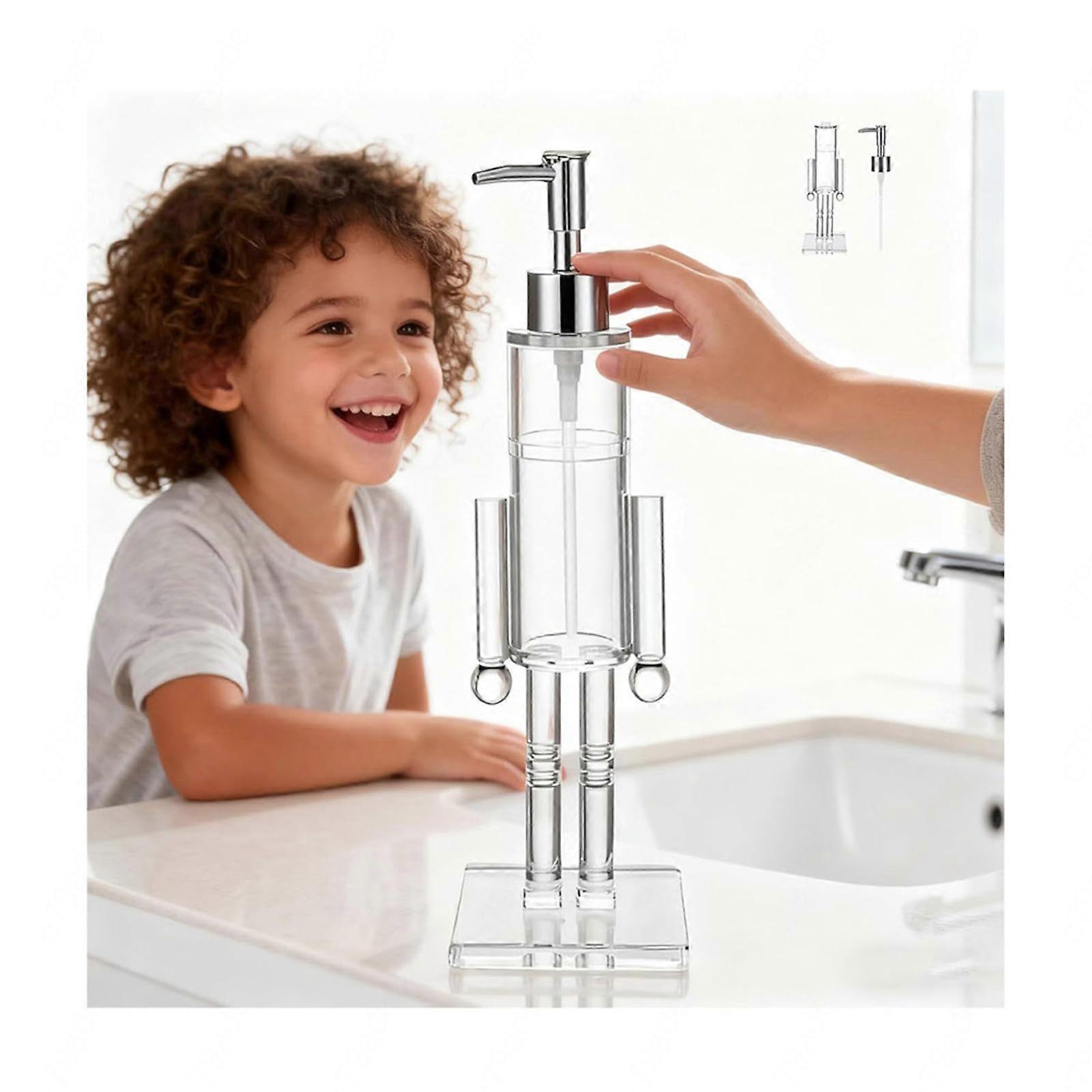 Nutcracker Soap Dispenser Christmas Acrylic Pump Bottle for Bathroom or Kitchen, Refillable 1PCS