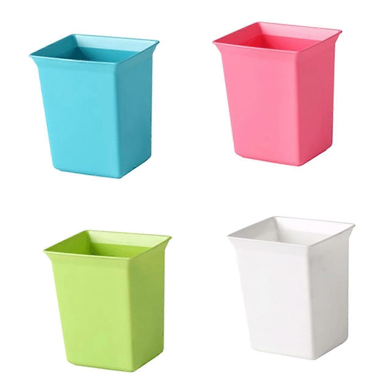 4pcs Mini Desktop Trash Can Set, Creative Small Garbage Bin for Office Desk and Home, Mixed Colors