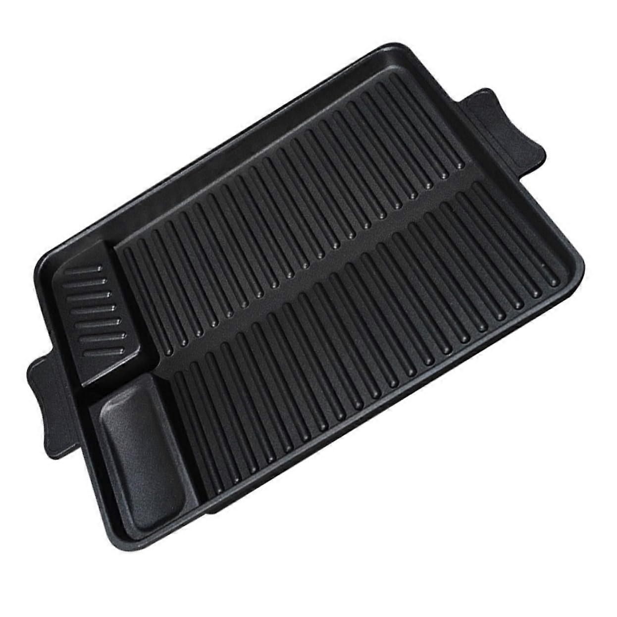 Rectangular NonStick Grill Baking Pan HeatResistant BBQ Plate for Outdoor and Home Cooking