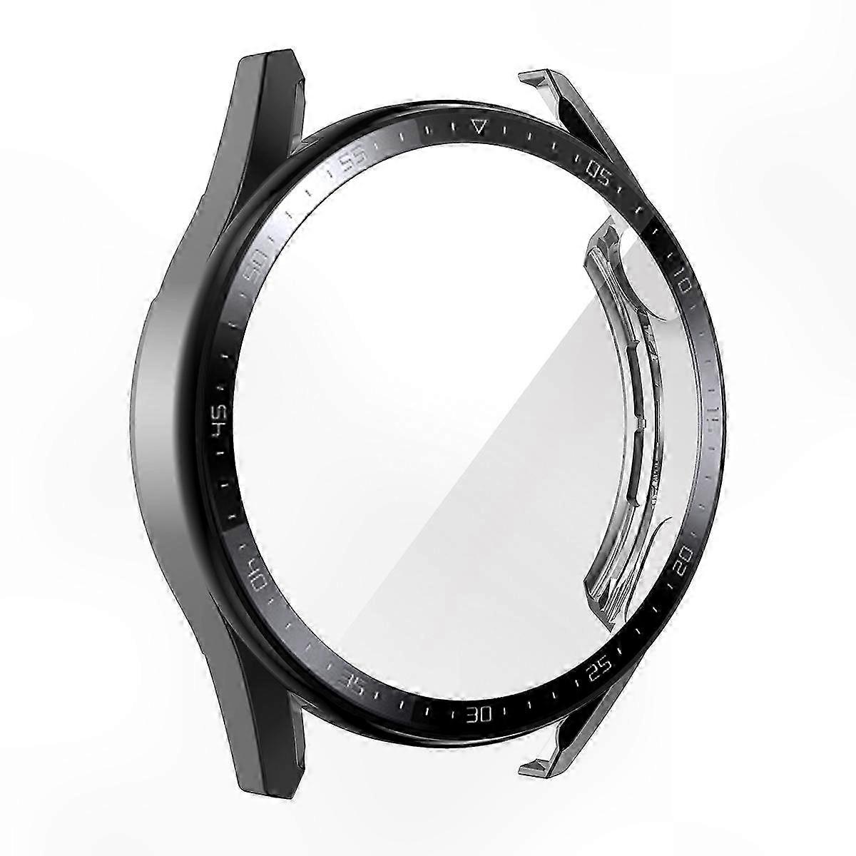 PC Frame with Tempered Glass Protector for 46mm Smartwatch with Scale