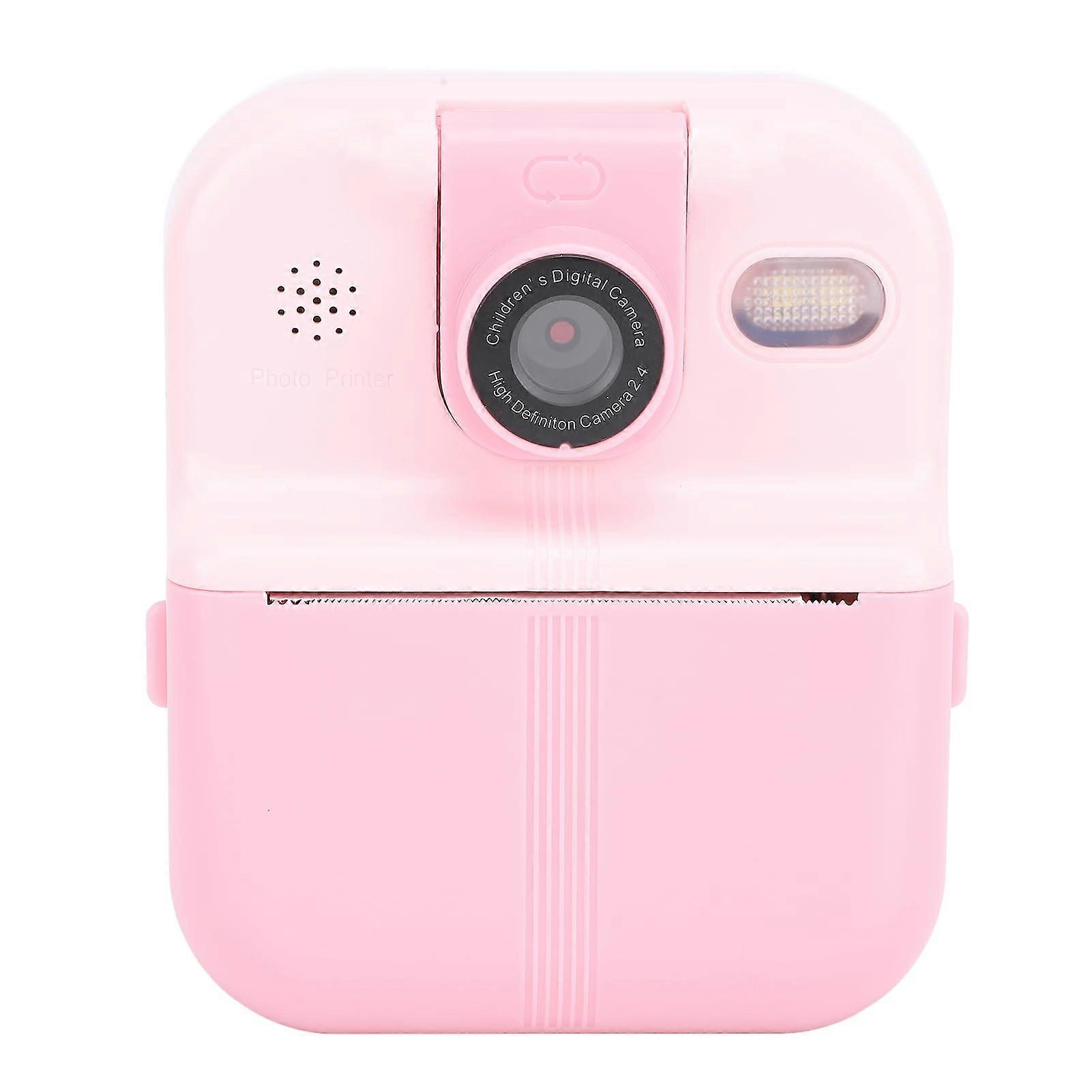 Kids Instant Print Digital Camera 1080P Video Dual Lens with Games LED Flash Pink for Ages 312