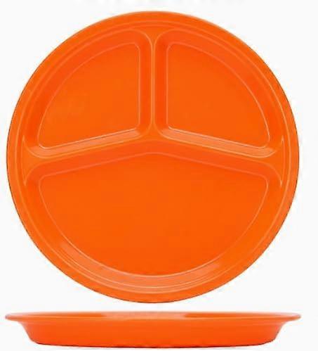 Divided Plate with Three Compartments, Temperature Insulated and Stain Resistant, Orange