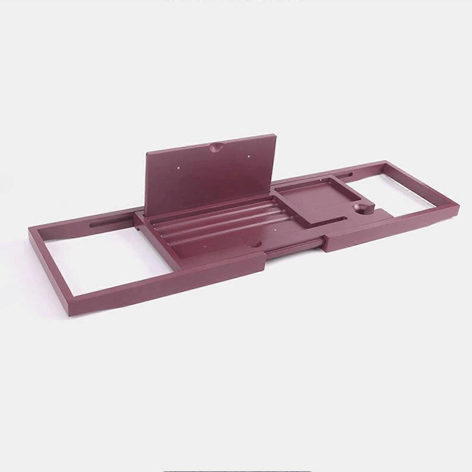 Bath Tub Tray Bamboo Caddy Extendable Adjustable for Large Tubs Books Drinks Snacks Spa