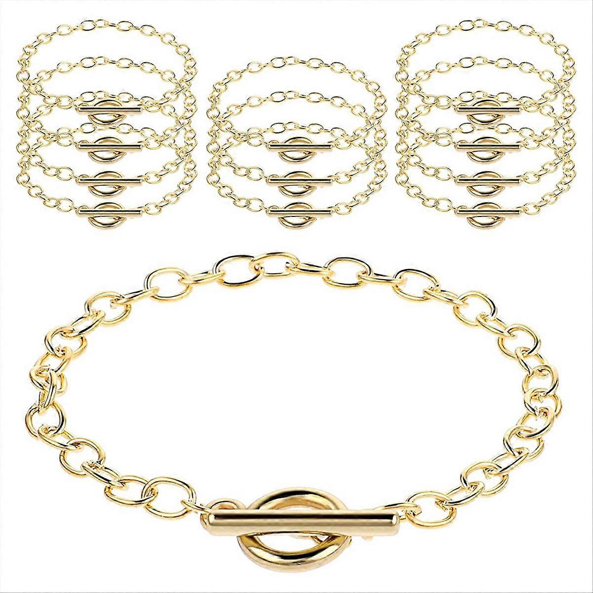 12 Pcs Chains Bracelets for Jewelry Making, Chain for Women,Gold