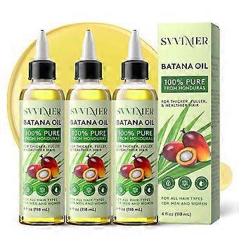 Óleo Batana para Crescimento Capilar, Orgânico Prensado a Frio, Promove Espessamento e Nutrição do Couro Cabeludo, Pacote com 3 Unidades de 355ml