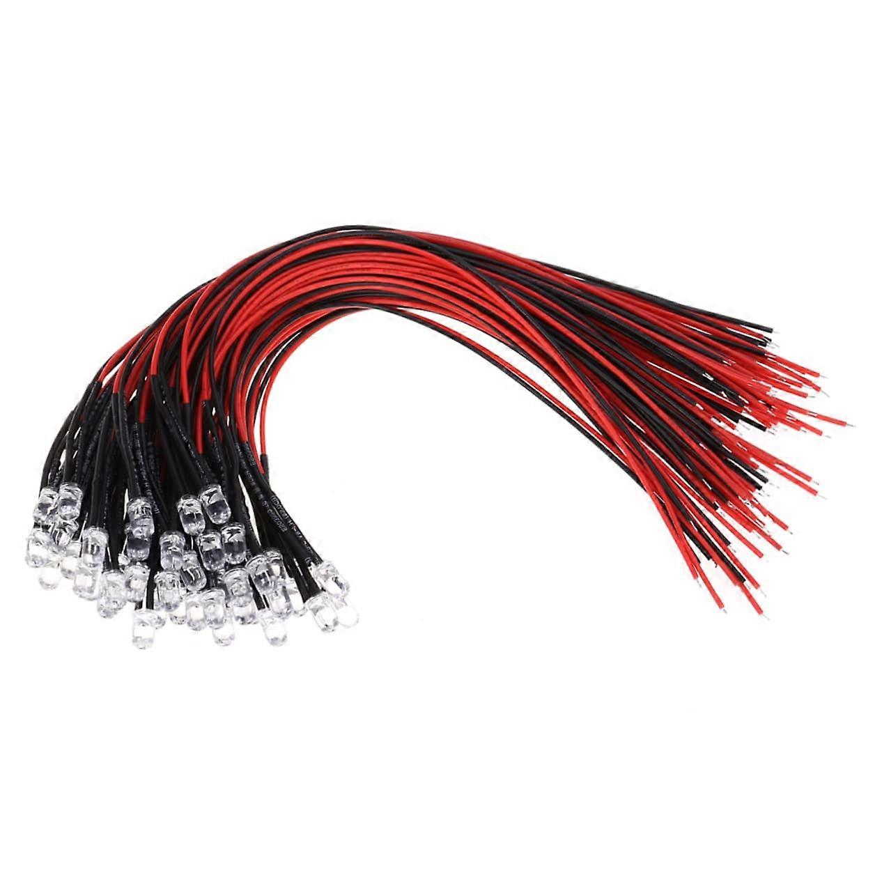 50 Pack PreWired Round LED Lamp Beads Thin Profile for DIY Projects and Cabinet Lighting