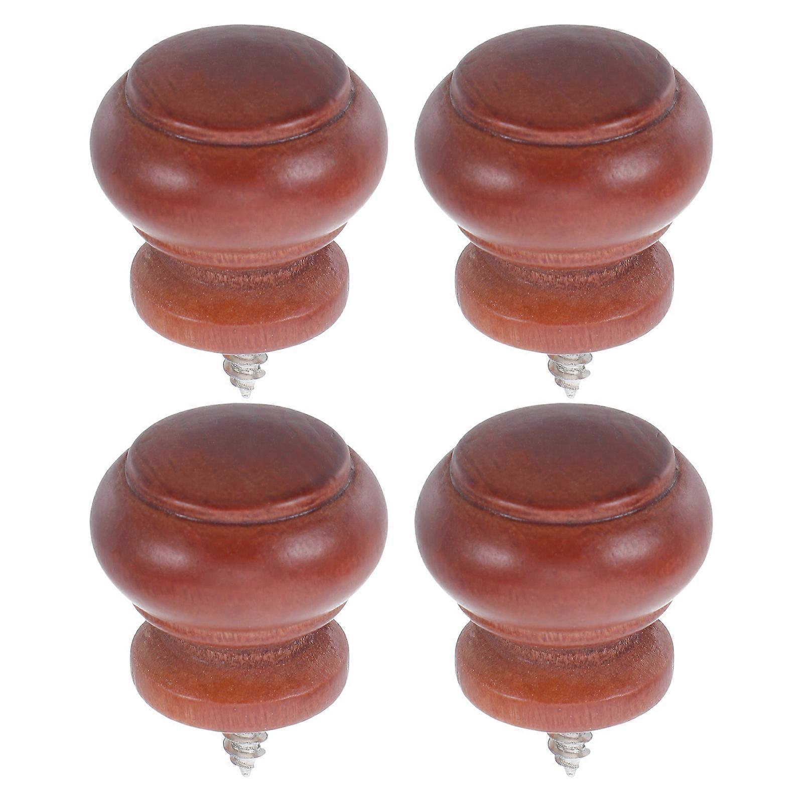 Round Cabinet Knobs Coffee 2.80X2.80X2.30CM Easy Installation Comfortable Grip 4Pcs