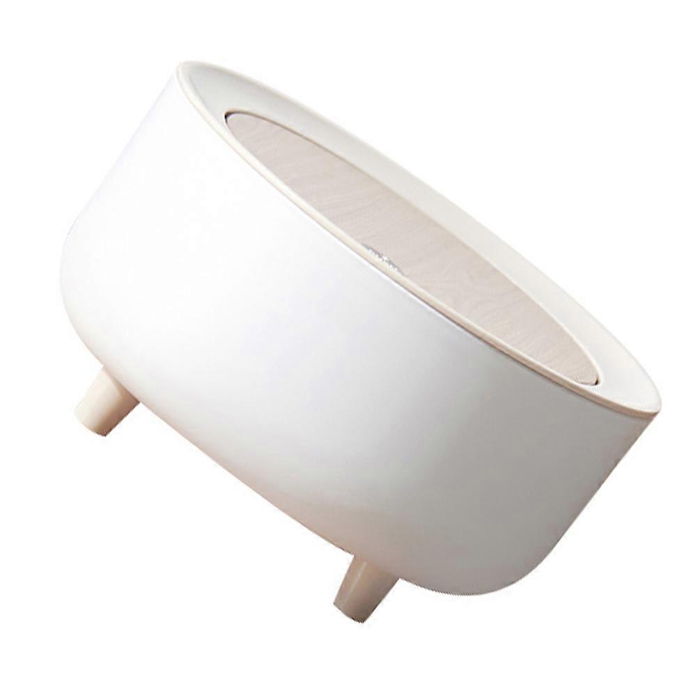 Desktop Trash Can Pressing Type Garbage Can for Storage Use 1Pcs White