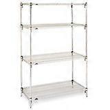 Adjustable Chrome Wire Shelving Unit 4 Tier Metal Rack with Open Design for Versatile Storage
