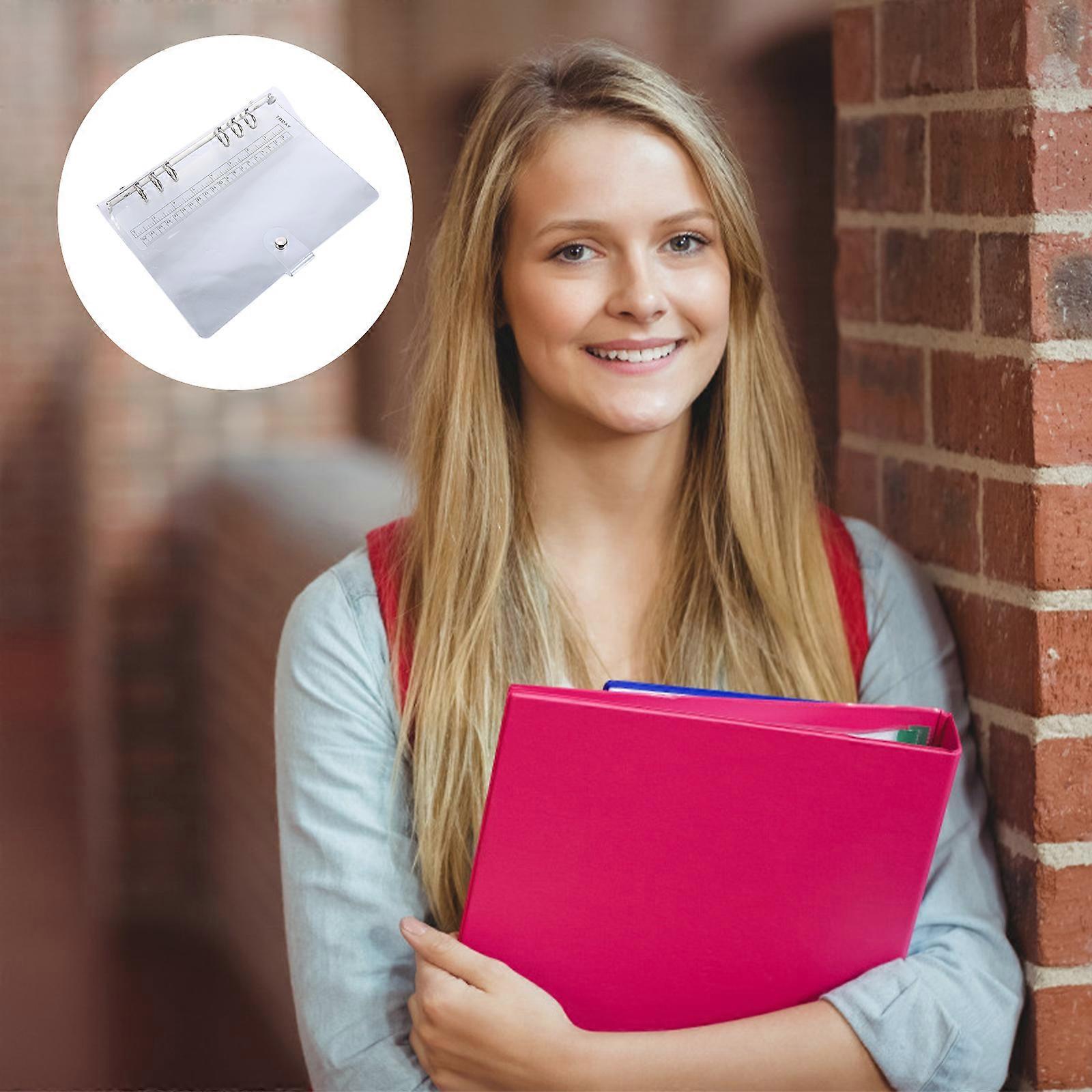 PVC Notepad Cover Transparent Binder Cover for Storage Use 2Pcs Set