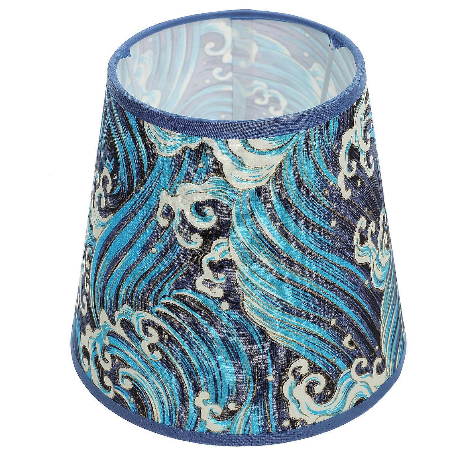 Fabric Lamp Shade for Desk Lamp Sea Wave Pattern Decorative 2Pcs