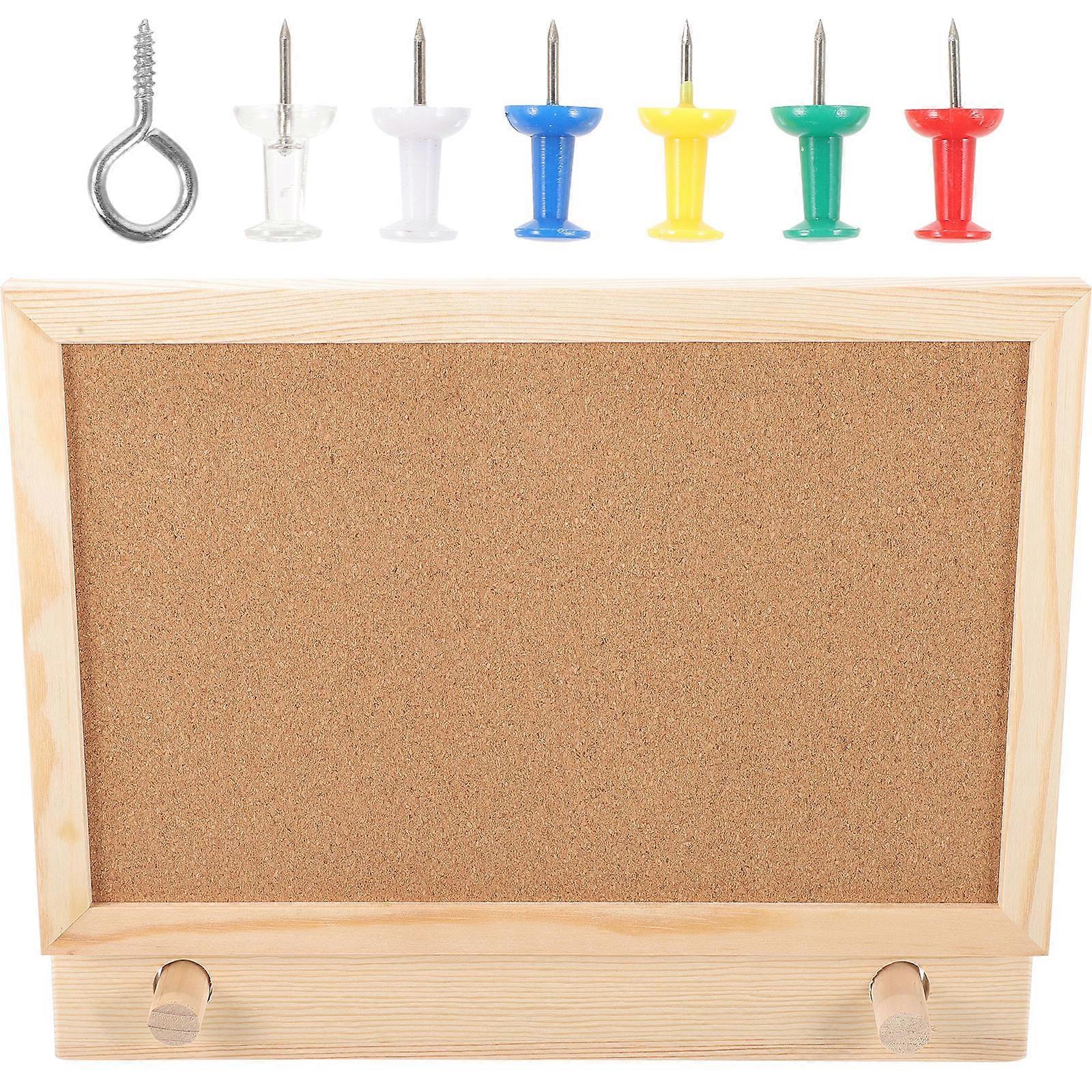 Office Bulletin Board Set Notice Boards for Office Wall Mountable Rectangular 30x20cm Wood Note-taking 1Set