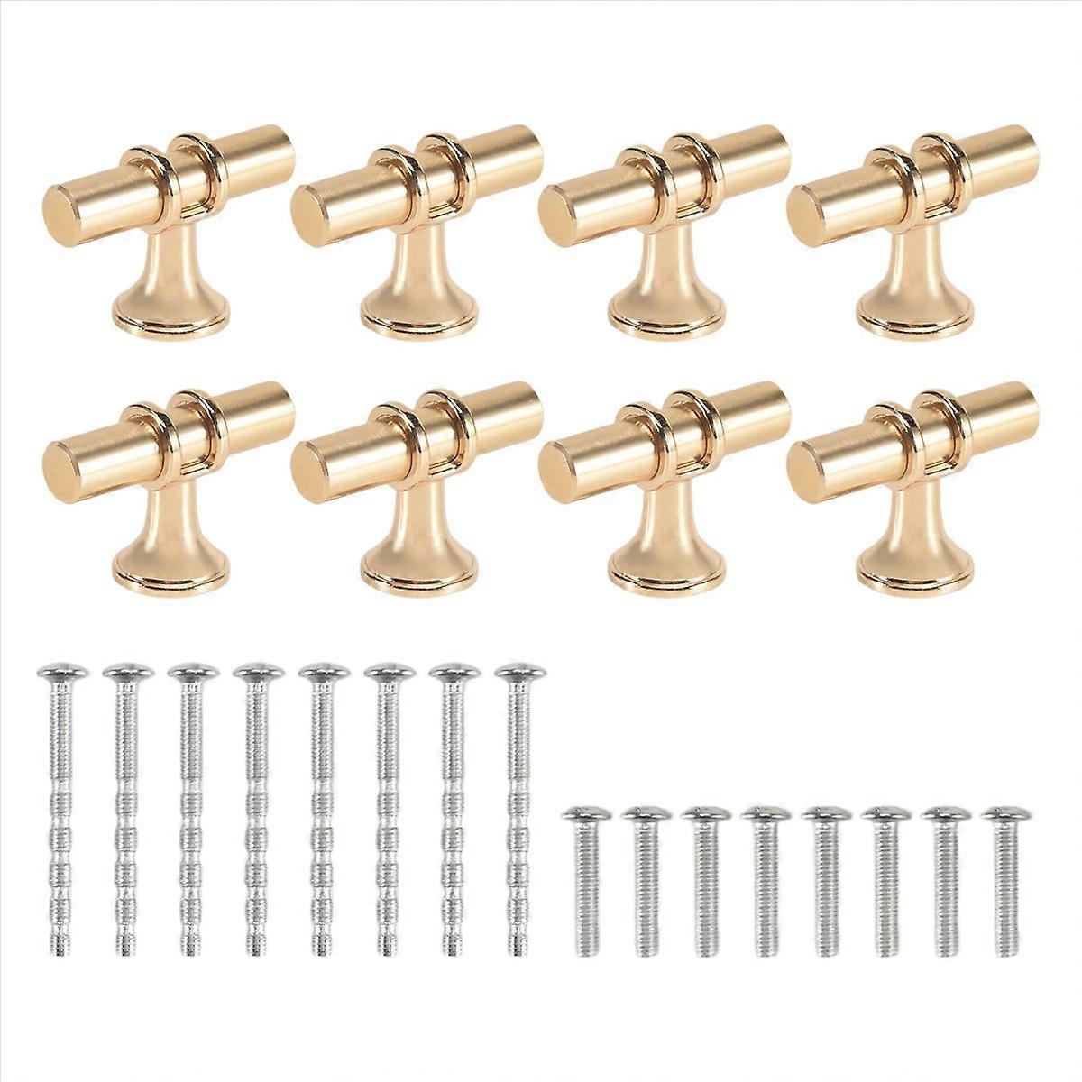 8 Packs Champagne Gold Cabinet Knobs Drawer Knobs Euro T Bar Knobs