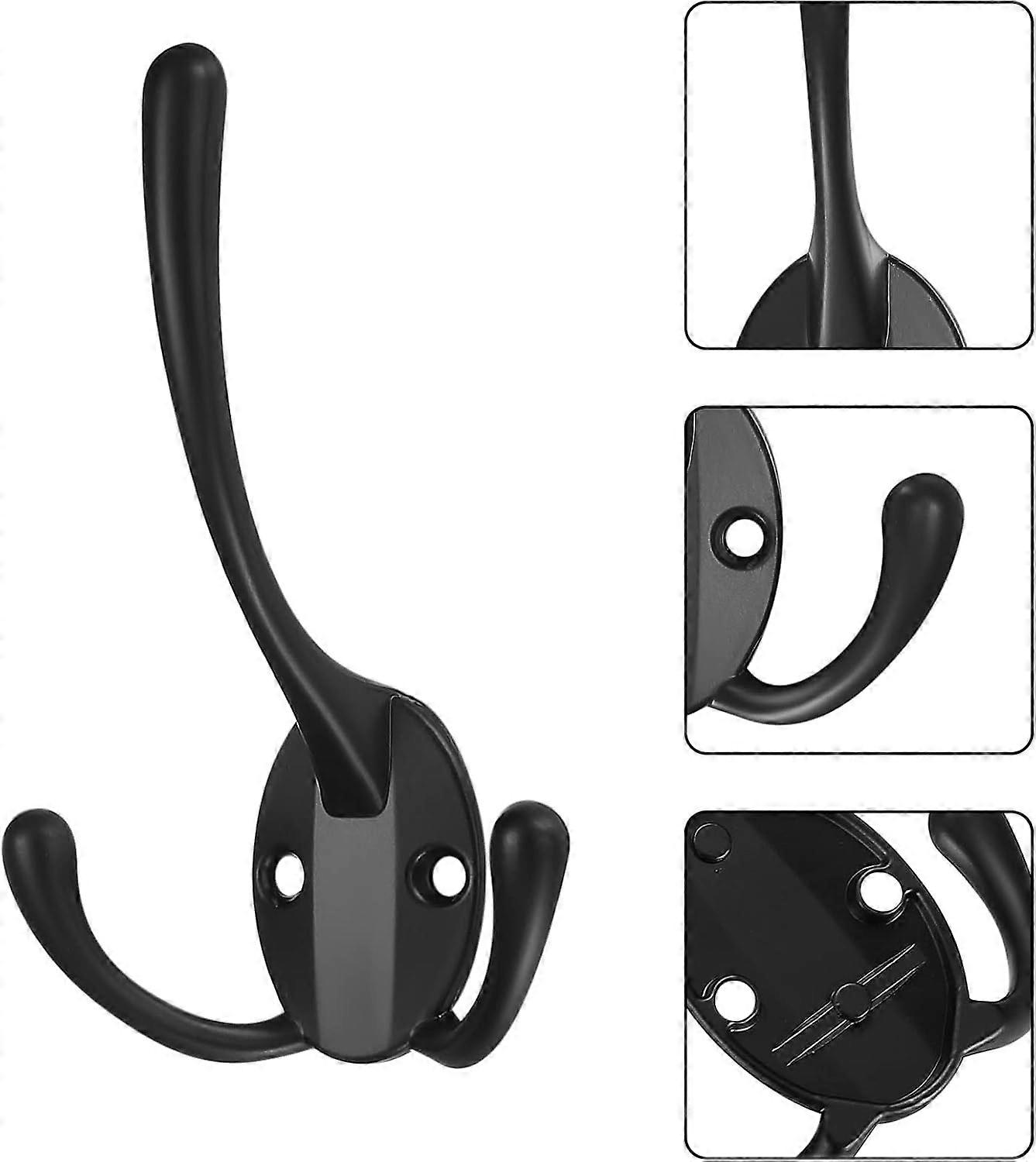 6-Piece Wall-Mounted Coat Racks with Three Hooks