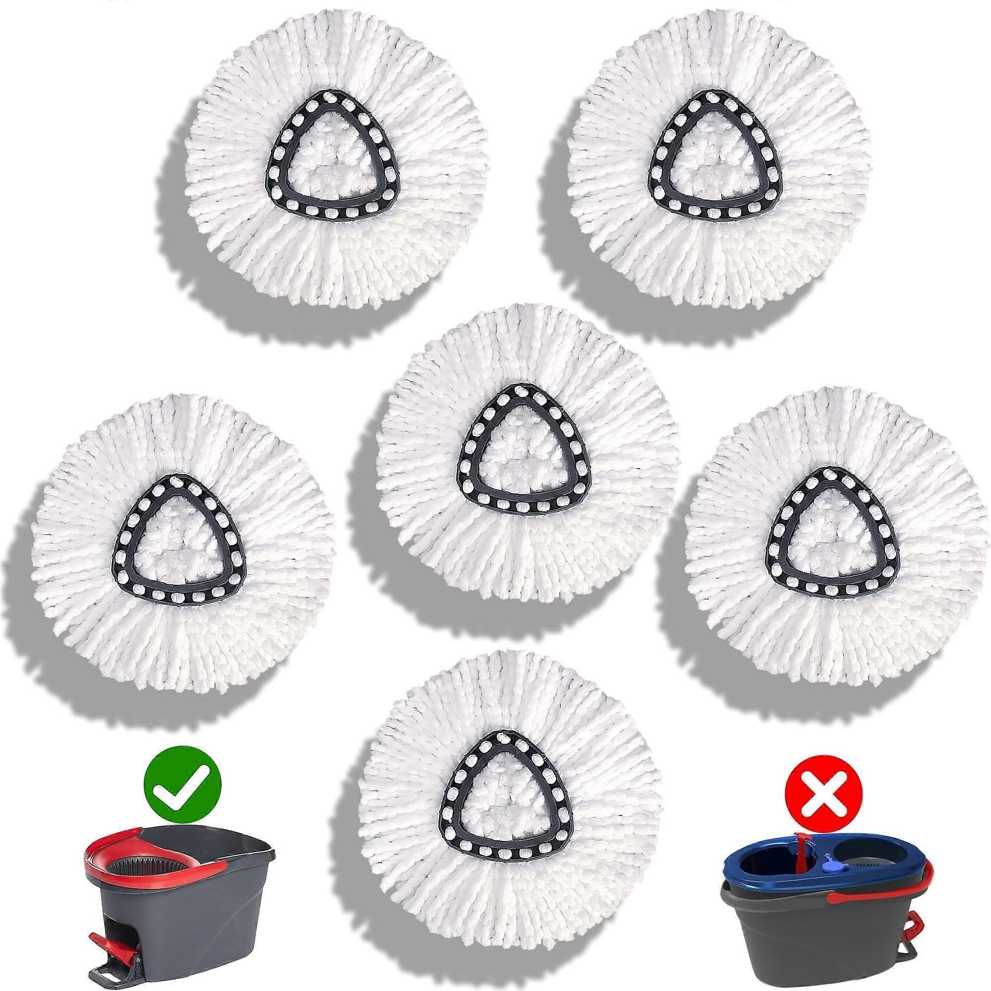 Replacement Head for OCedar Spin Mop 6 Pack Durable Microfiber EasyWring Mop Refills Machine Washable