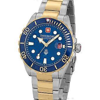 Zwitserse militaire Hanowa goud roestvrij staal SMWGH2200360 herenhorloge