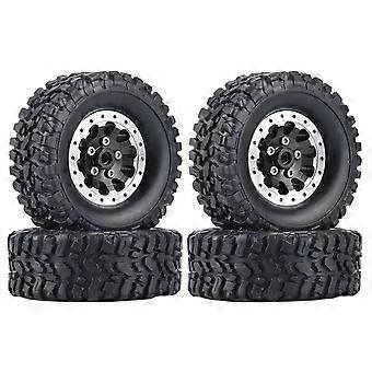 RC Car Wheels and Beadlock Tires 4PCS Metal Upgrade for WPL C14 C24 MN D90 MN99S Offroad Traction