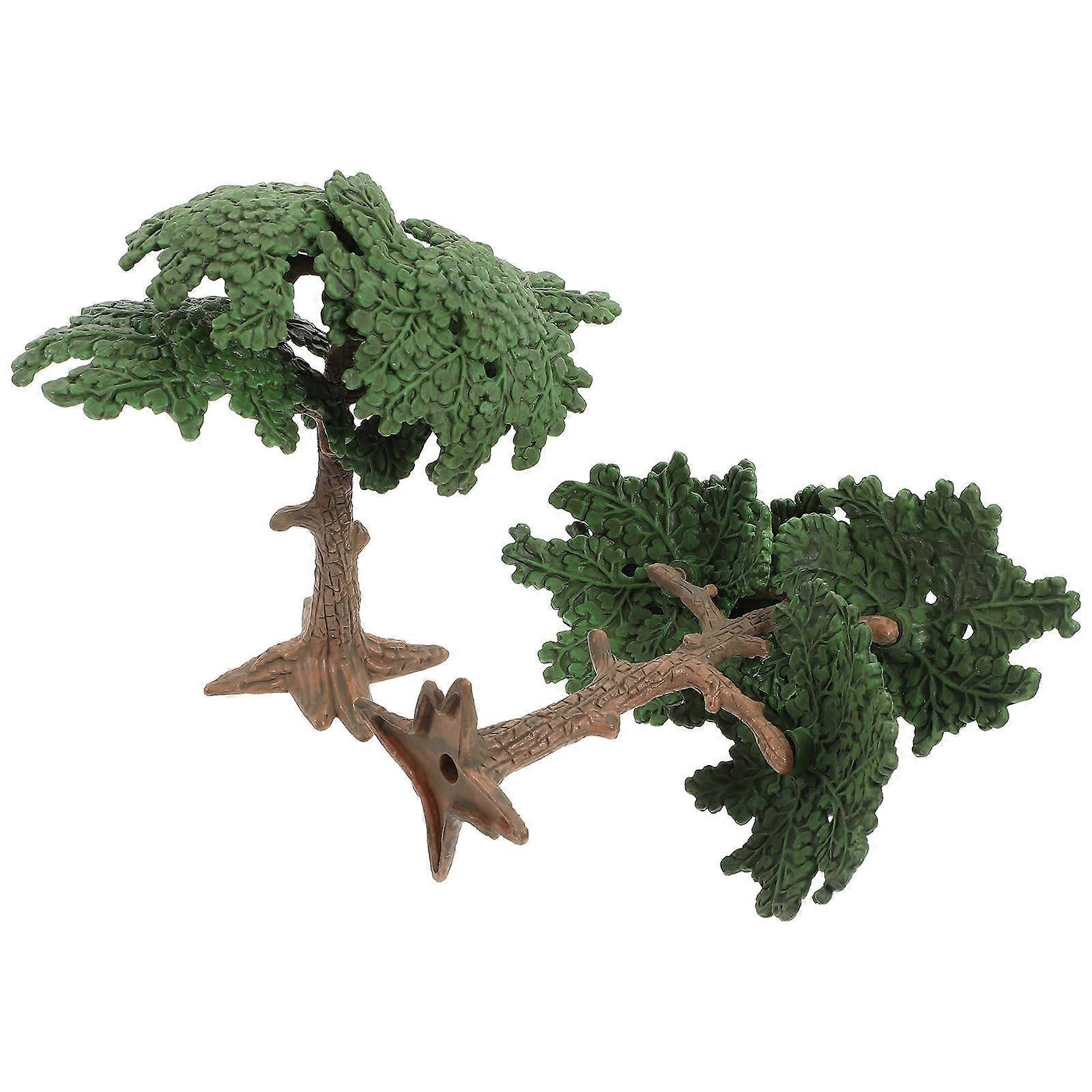 Simulation Tree Mini Model for Decoration 2Pcs Green PVC Artificial Tree
