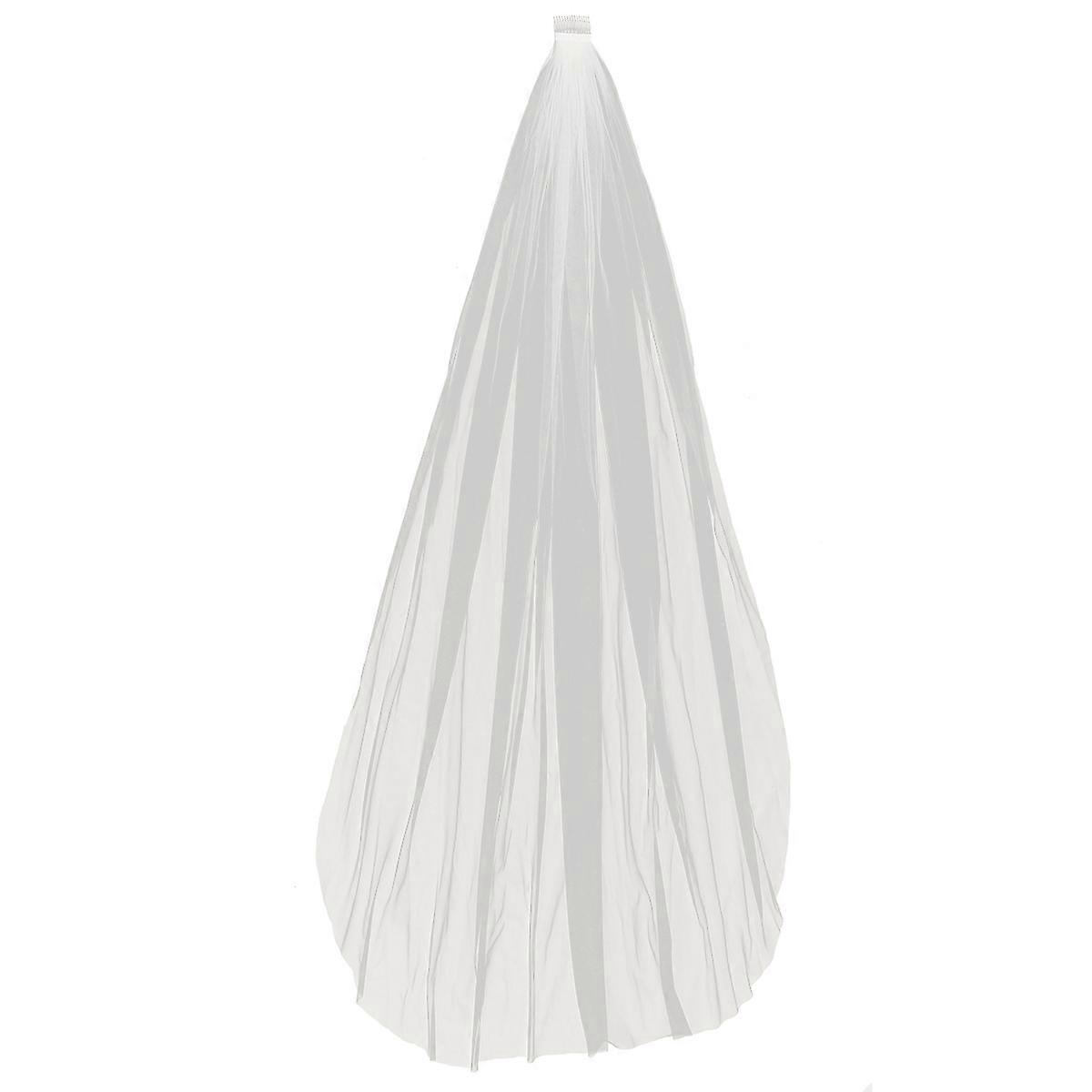 Long voile de mariée élégant beige