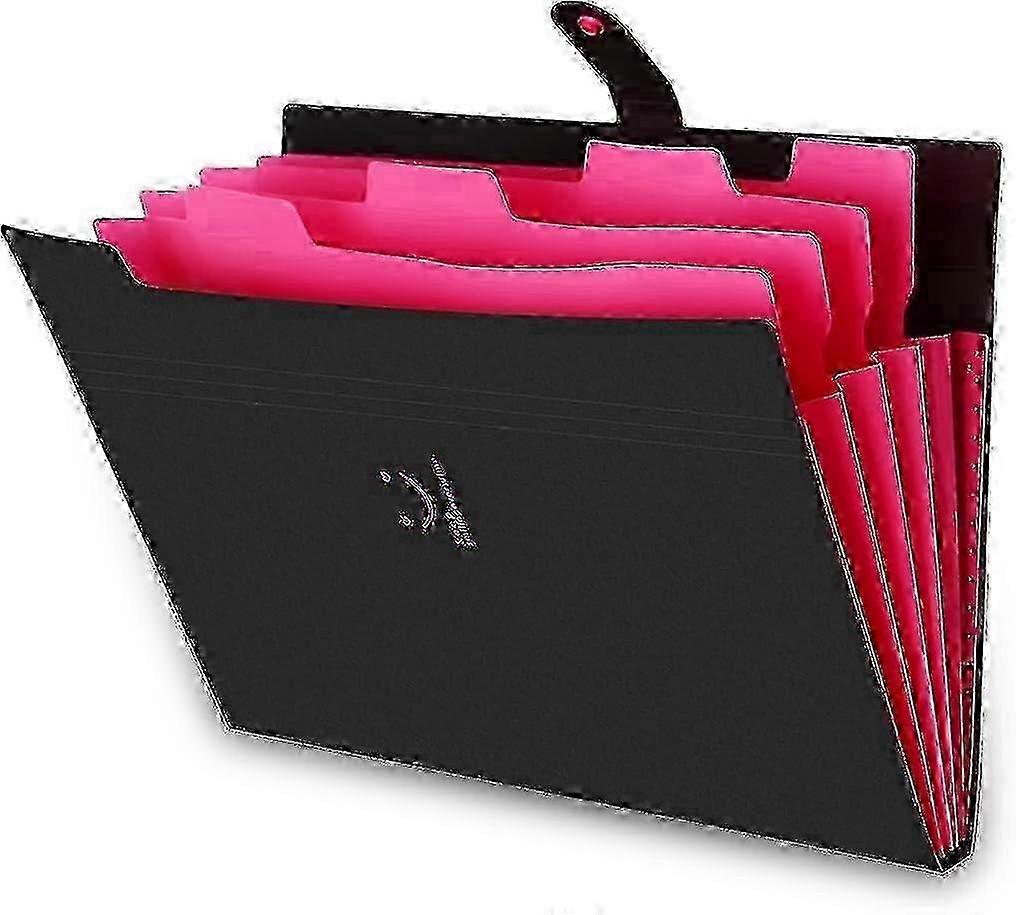 Expandable Portable File Folder, A4 File Folder, 5 Compartment Handheld File Folder