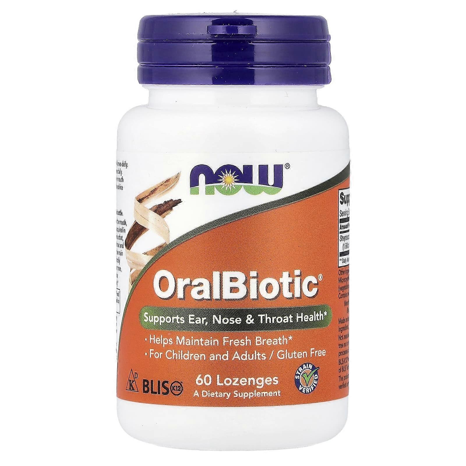 NOW Foods, OralBiotic®, 60 Lozenges, 2-Pack