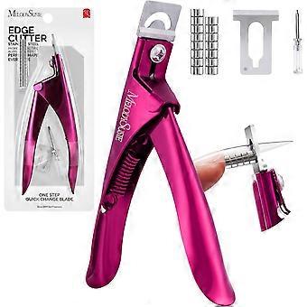 Acrylic Nail Clippers with 15pcs Magnet Sizers, Adjustable Stainless Nail Trimmer for Long Acrylic Gel Nails Tips