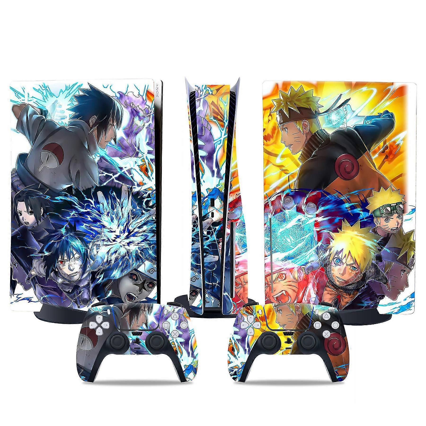 PS5 Version Version Aufkleber, cooler PS5-Skin, Controller-Griff, für PS5-Konsole und Controller, NARUTO