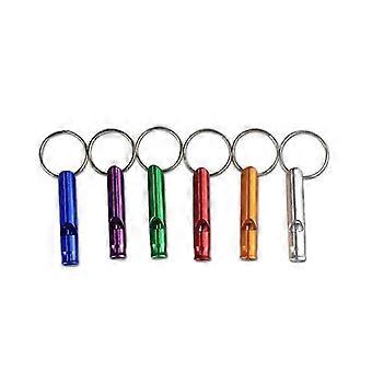 7Pcs Aluminum Whistles Emergency Survival Whistles with Key Ring Chain for Sport Referee Hiking Camping Climbing QHHJV