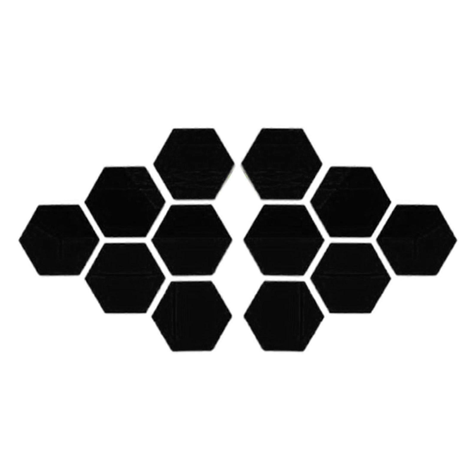 12Pcs Hexagonal Mirror Wall Sticker Background Removable Stereo Decal Home Decor