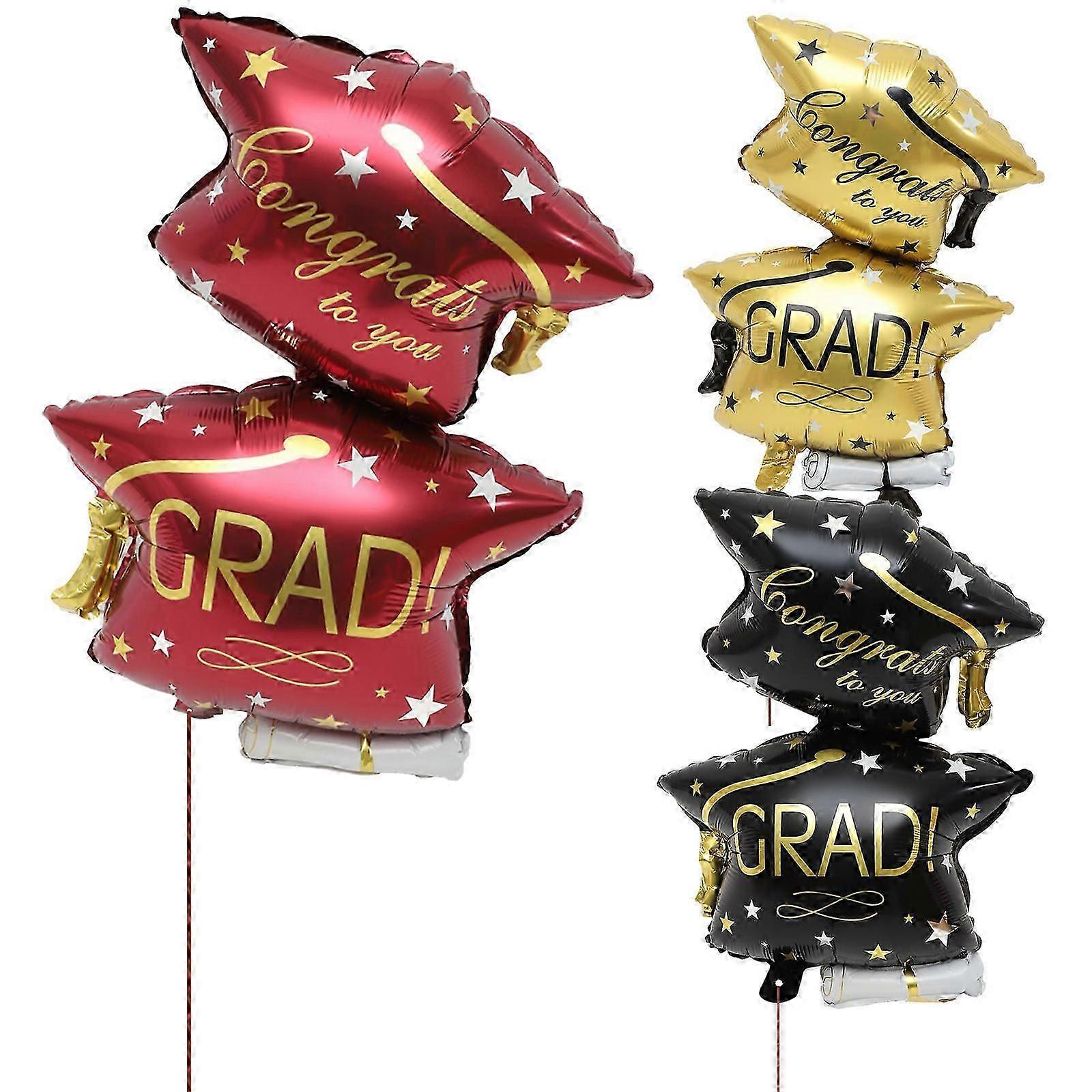 12Pcs Graduation Cap Balloons | Assorted Colors | Graduation Party Decorations